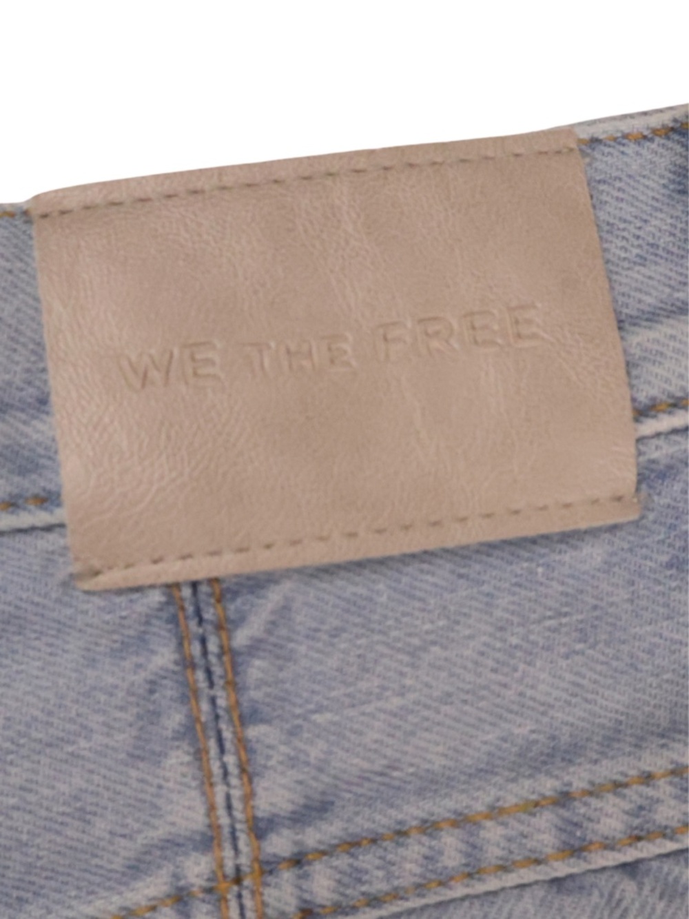 We The Free Denim Bermuda Shorts 27 Light Wash High Rise Raw Hem Longline - Picture 9 of 9